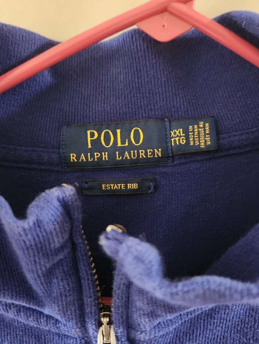 Polo Ralph Lauren 1/4 Zip Estate Rib Pullover Sweatshirt Adult Size XXL Preppy